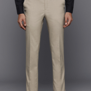Men Cream Solid Trousers