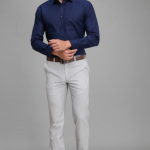 Men Grey Solid Trousers